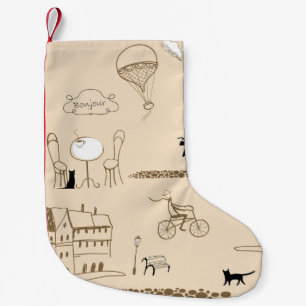 Meia De Natal Pequena Francês rosa: Chic Pattern Design.