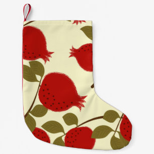 Meia De Natal Pequena Frutas de romã: Fundo Amarelo de desenho animado