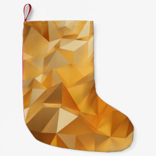 Meia De Natal Pequena Fundo 3d de polígono design de ouro moderno de lu