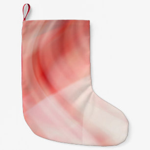 Meia De Natal Pequena Fundo abstrato vermelho e rosa com anéis brancos