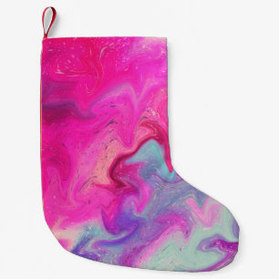 Meia De Natal Pequena Fundo de pintura mista