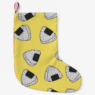 Meia De Natal Pequena Fundo Onigiri (bola de arroz japonesa). Sem costur
