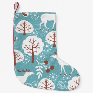 Meia De Natal Pequena Fundo sem costura com cervo para o inverno e chris