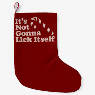 Meia De Natal Pequena Funny Candy Cane Chupa a Si Mesmo Natal