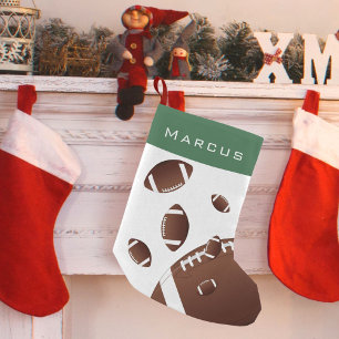 Meia De Natal Pequena Futebol Americano lança Kids Verdes