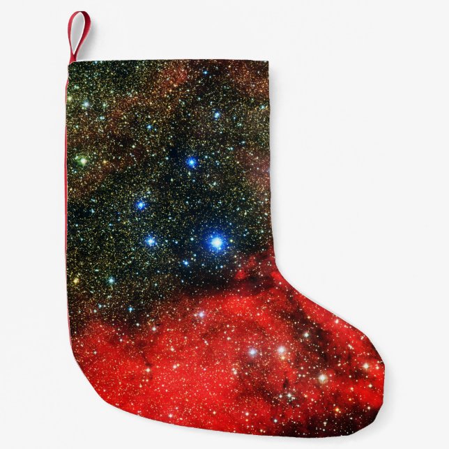 Meia De Natal Pequena Galáxia Dourada de queda (Frente)