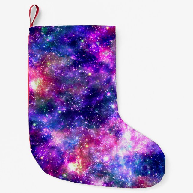 Meia De Natal Pequena Galaxy Night (Frente)