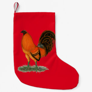 Meia De Natal Pequena Galo do vermelho do gengibre do Gamecock