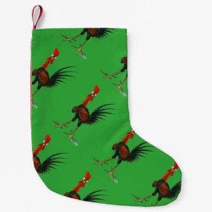 Meia De Natal Pequena Galo Louco
