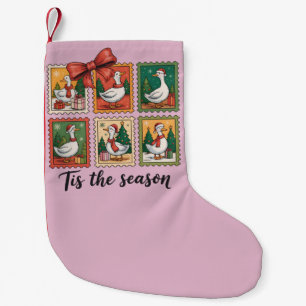 Meia De Natal Pequena Ganso de Natal Vintage Retro É a Estação
