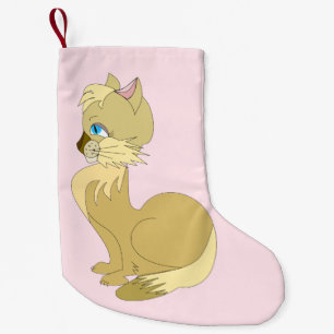Meia De Natal Pequena Gatinho doce