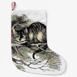 Meia De Natal Pequena Gato de Cheshire Alice no País das Maravilhas Clás