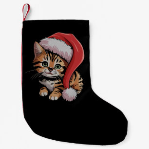Meia De Natal Pequena Gato Kit Vintage De Natal Amante De Gatos Natal