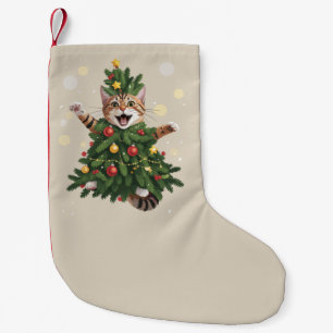 Meia De Natal Pequena Gato Laranja Gengibre Árvore de Natal Natal Fofo 