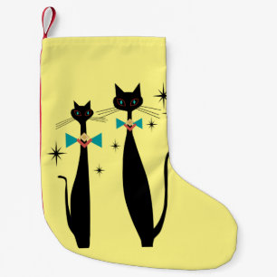 Meia De Natal Pequena Gato Legal MCM Moderno de Meio século da Era Atô