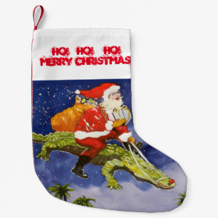 Meia De Natal Pequena Gator de papais noeis