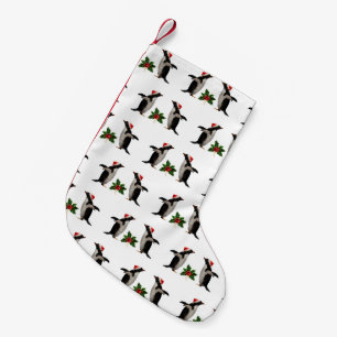 Meia De Natal Pequena Gentoos e Holly Christmas Stocks
