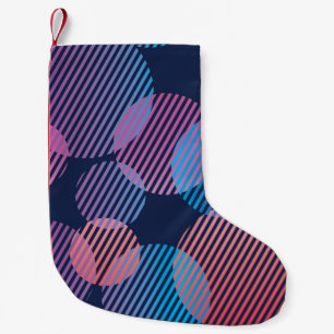 Meia De Natal Pequena Geometria Tropical: Design violeta e rosa noturno