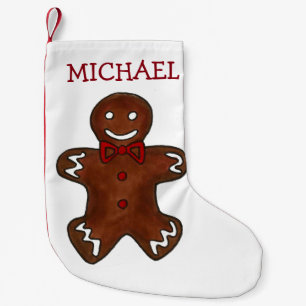 Meia De Natal Pequena Gingerbird Man Holiday Xmas Natal Cookie