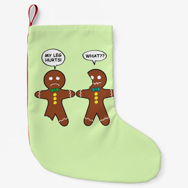 Meia De Natal Pequena Gingerbread Cookie Natal Humor (Frente)