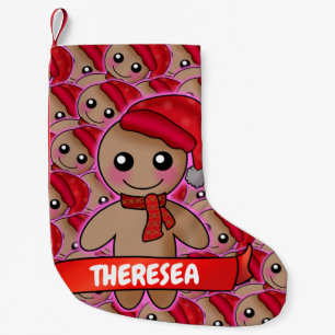 Meia De Natal Pequena Gingerbread Man Xmas Cookie