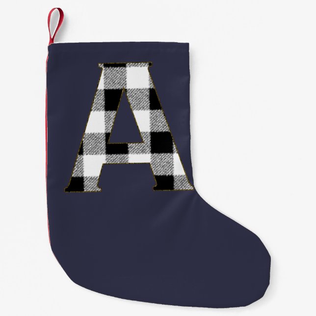 Meia De Natal Pequena Gingham Check A (Frente)