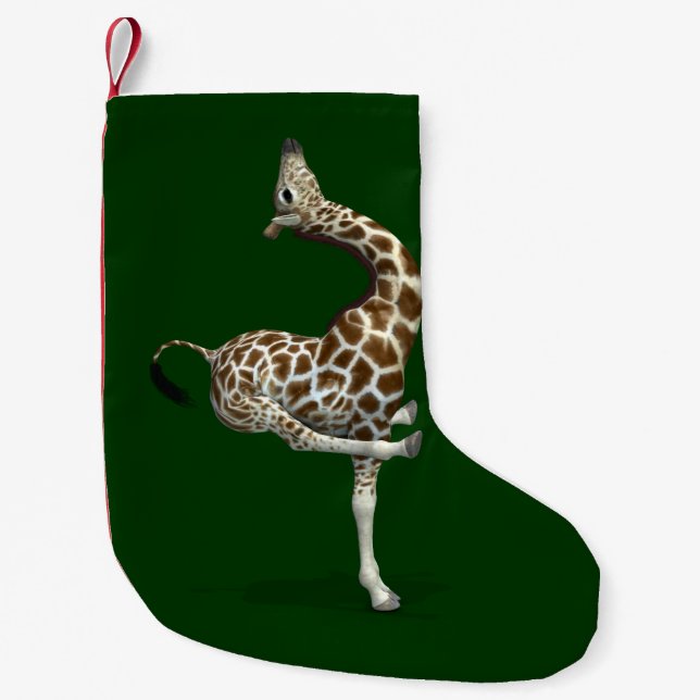Meia De Natal Pequena Girafa Espetacular (Frente)