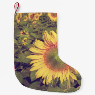 Meia De Natal Pequena Girassol com efeito de filtro retro estileag