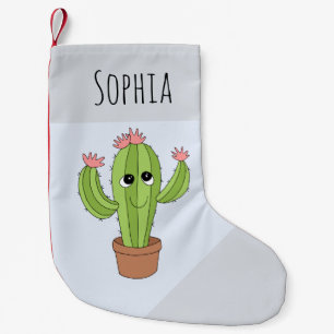 Meia De Natal Pequena Girls Cute Kawaii Cactus Cartoon e Kids