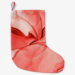 Meia De Natal Pequena Glamor Watercolor. Efeito Brilhante Pastel. Pink S