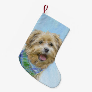 Meia De Natal Pequena Glen of Imaal Terrier Painting - Arte Original de 