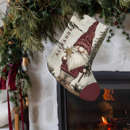 Meia De Natal Pequena Gnome de Natal para os Feriados Nome Personalizado