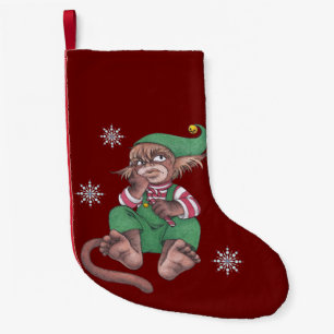 Meia De Natal Pequena Gnome do Macaco de Natal