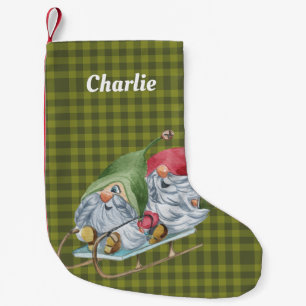 Meia De Natal Pequena Gnomos de Brincadeira Personalizados