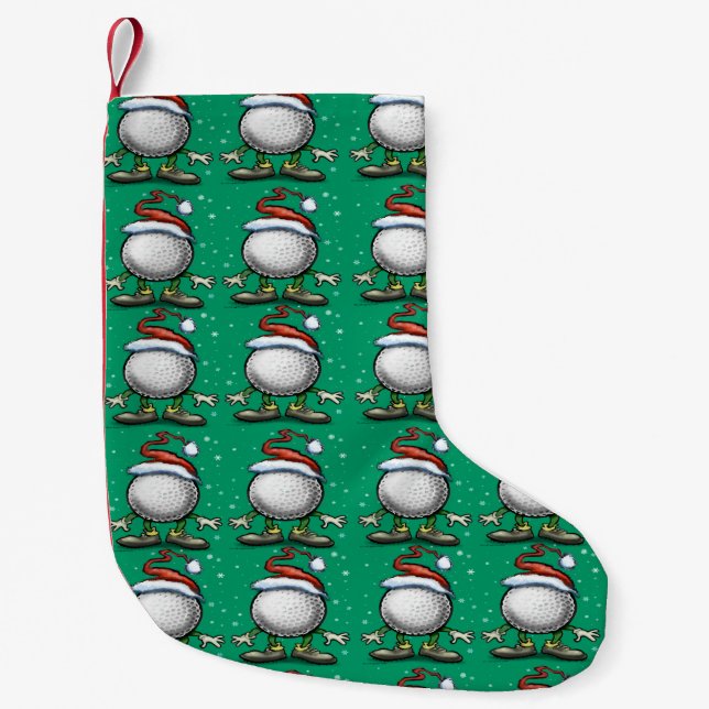 Meia De Natal Pequena Golfbolas de Natal (Frente)