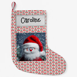 Meia De Natal Pequena Googly Vê Papais noeis Engraçados, Personalizados 