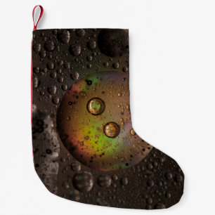 Meia De Natal Pequena Gotas de água no painel de vidro