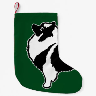 Meia De Natal Pequena Gráficos Keeshond - Arte de Cachorro Original
