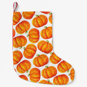 Meia De Natal Pequena Grande abóbora laranja. Impressão simples com aq