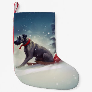 Meia De Natal Pequena Grande Dane natal neve inverno