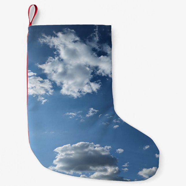 Meia De Natal Pequena Grandes manchas de nuvem (Frente)