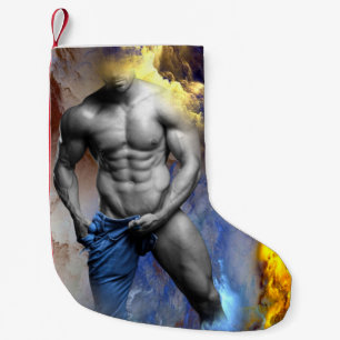 Meia De Natal Pequena grito do físico musculoso do SlipperyJoe em tons d