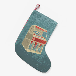 Meia De Natal Pequena Grunge Jukebox