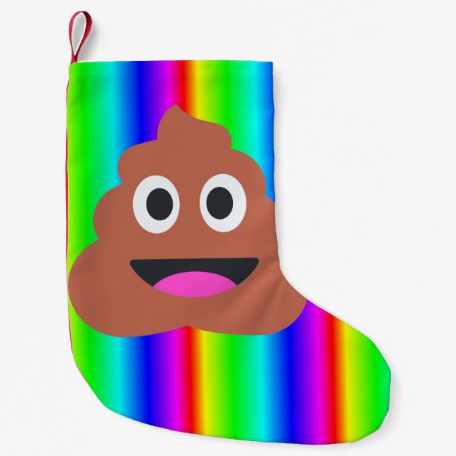 Meia De Natal Pequena grupo arco-íris emoji xmas estocação de natal (Frente)
