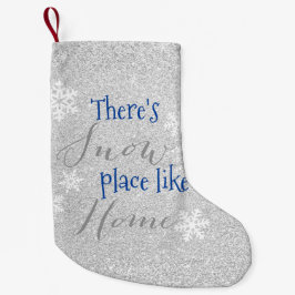 Meia De Natal Pequena Há SNOW Place Like Home! Floco de neve de inverno