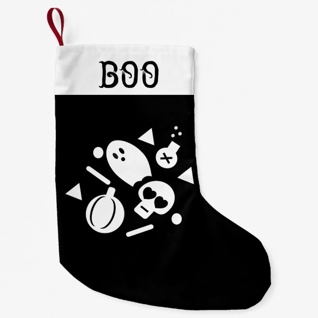 Meia De Natal Pequena Halloween Stocking | Poison Ghost Pumpkin Confetti (Frente)
