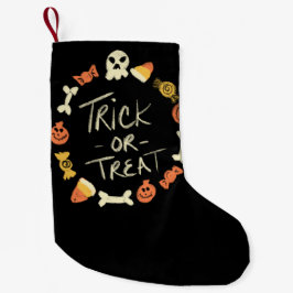 Meia De Natal Pequena Halloween Stocking | Trecho de Spooky ou Treat Wre