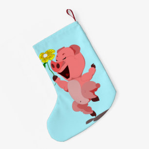 Meia De Natal Pequena Happy Piggy - Escolha sua cor favorita -