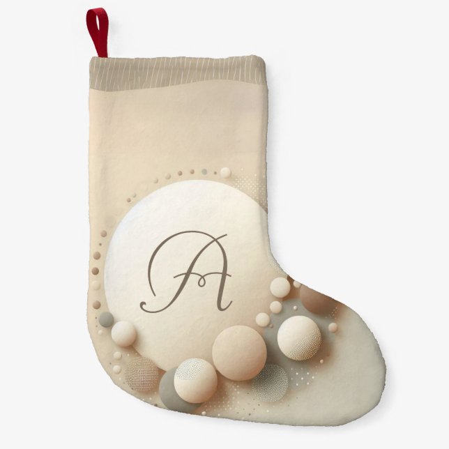 Meia De Natal Pequena Harmonia da Esfera Monogramada (Frente)