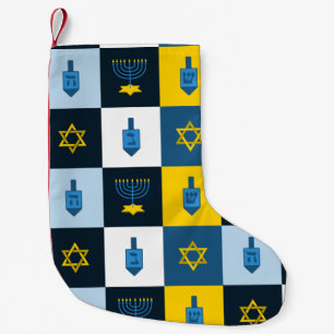 Meia De Natal Pequena hebrew hanukkah colorblock